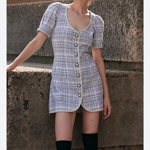 NEW Free people Juni B Plaid Button-Down mini dress size M